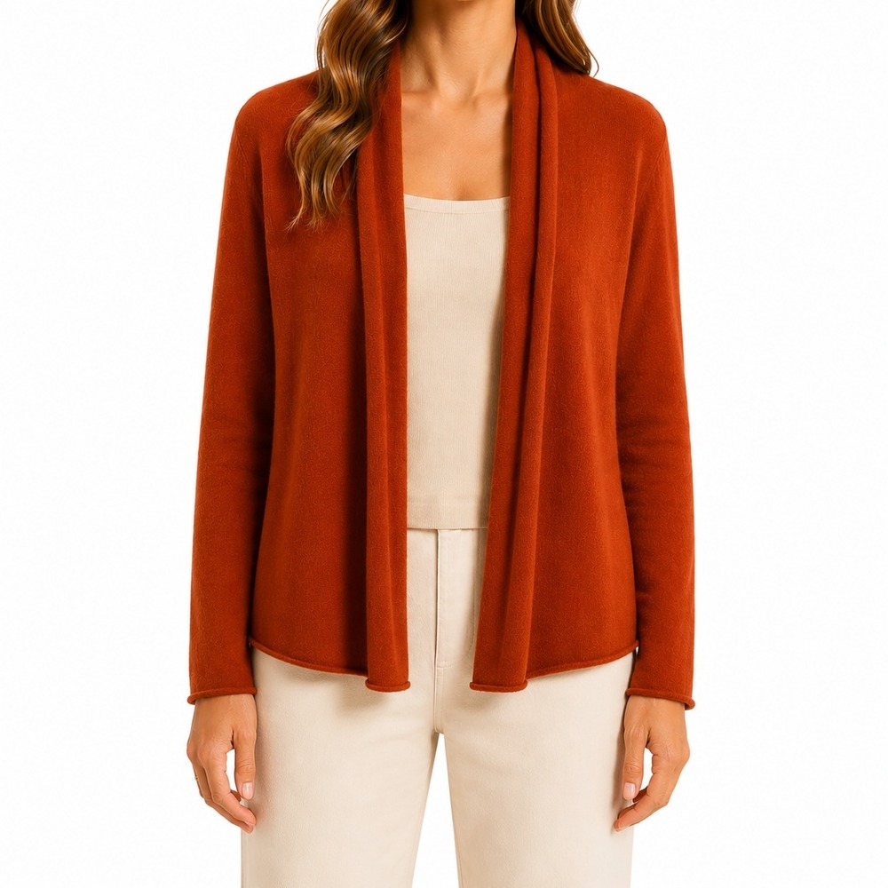 Neiman Marcus Cashmere Open Cardigan Womens M Shawl Collar Quiet Luxury Party